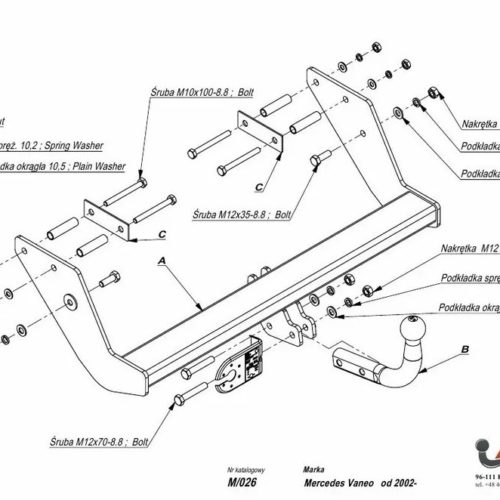 Фаркоп Imiola M.026 Mercedes Vaneo w414 2002-2006 - m026